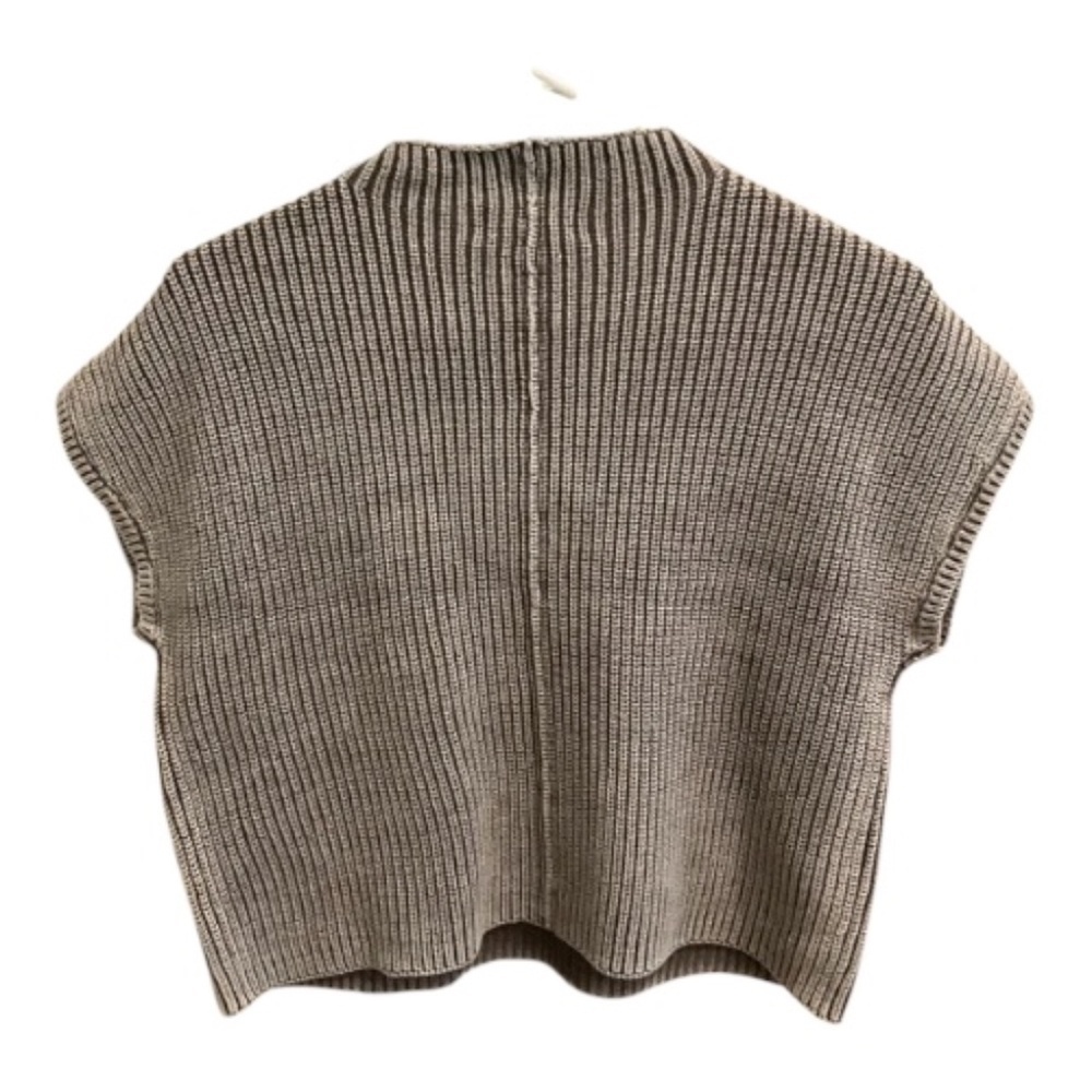 New, ZENANA WASHED MOCK NECK SHORT SLEEVE CROPPED SWEATER, Size S/M - Picture 4 of 6